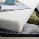 Cream-colored Rectangular Teddy Bear Plush Storage Footstool